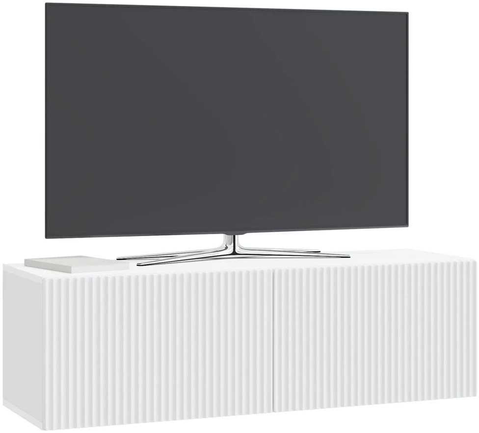 TV staliukas Sieninė TV spintelė Balta 98 x 31 x 30 cm Apdirbta mediena