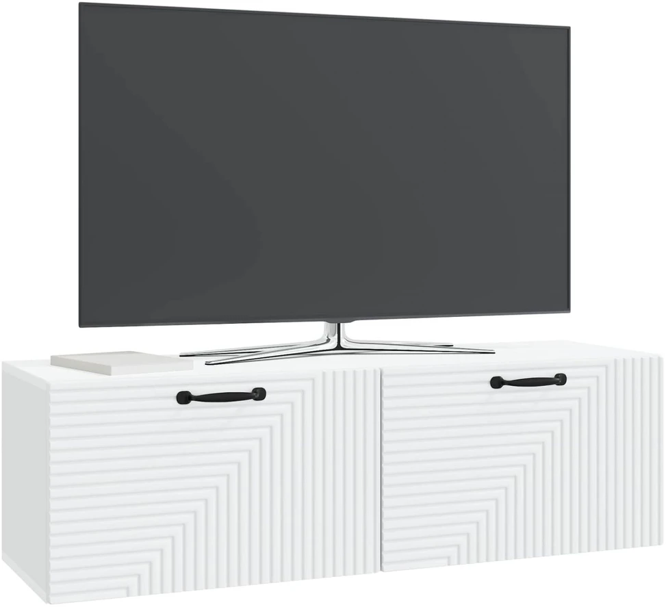 TV staliukas Sieninė TV spintelė Balta 98 x 31 x 30 cm Apdirbta mediena