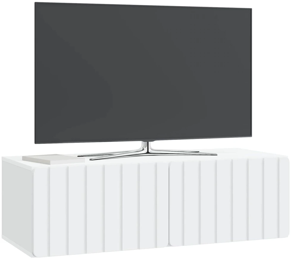 TV staliukas Sieninė TV spintelė 98 x 41 x 30 cm Balta Apdirbta mediena