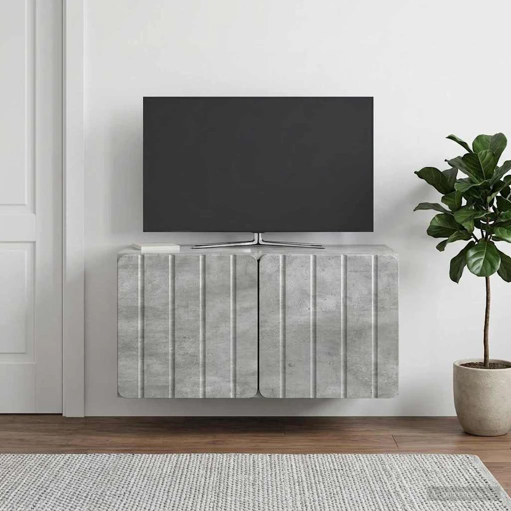 TV staliukas Sieninė TV spintelė 59,5 x 31 x 30 cm Betono pilka