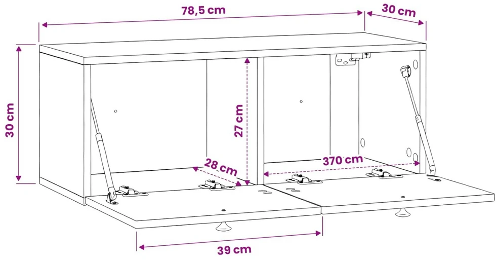 TV staliukas Sieninė TV spintelė Betono pilka 78,5 x 31 x 30 cm
