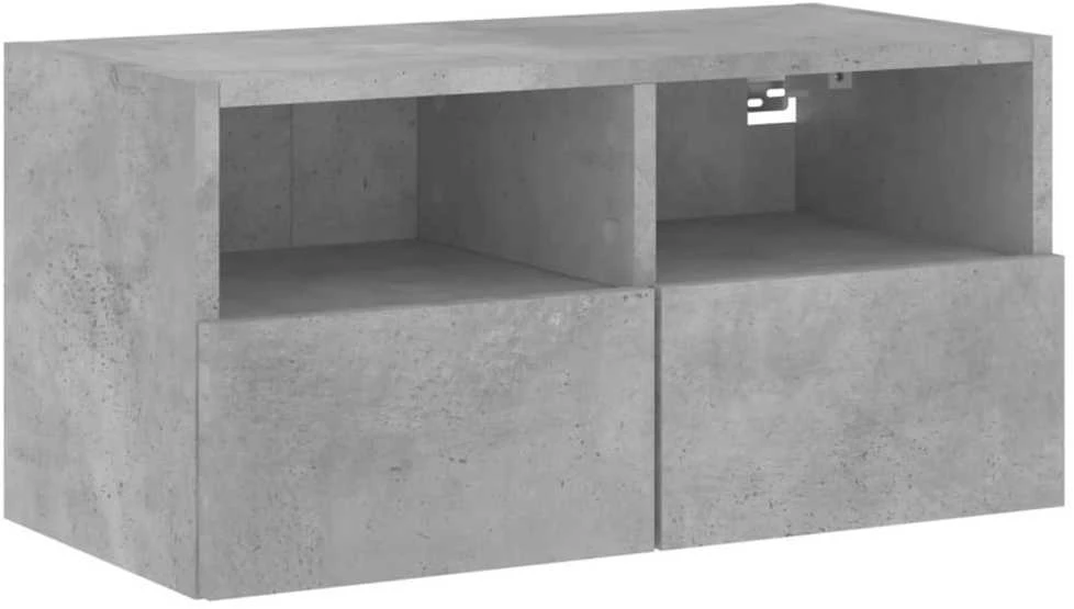 TV staliukas Sieninė TV spintelė, betono pilka, 60x30x30cm, apdirbta mediena