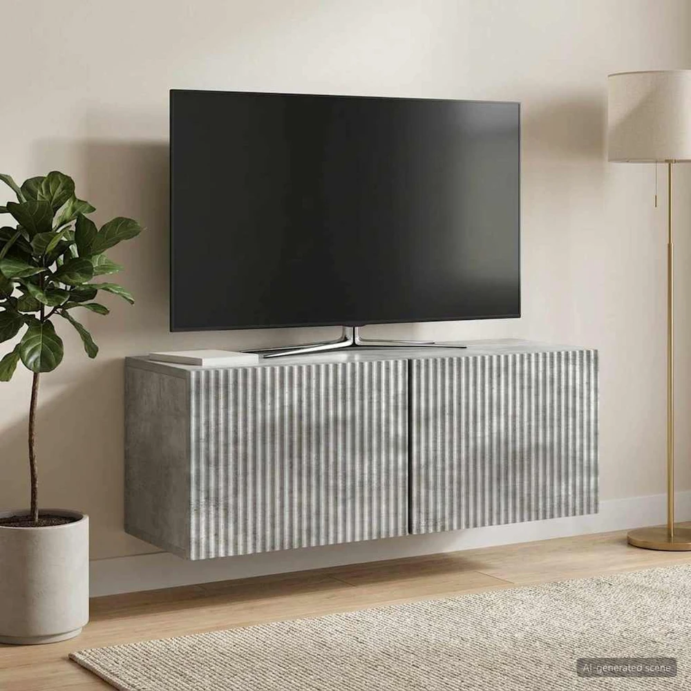 TV staliukas Sieninė TV spintelė 78,5 x 31 x 30 cm Betono pilka