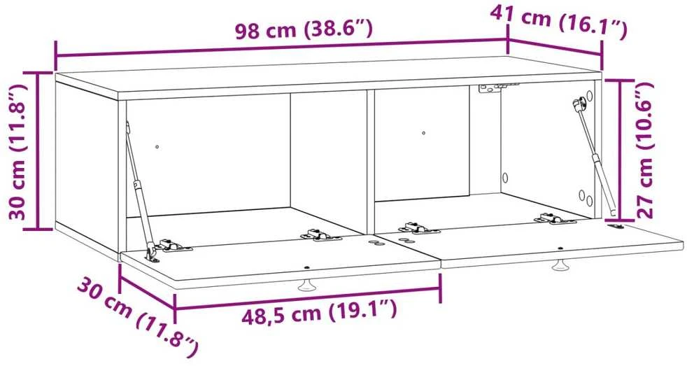 TV staliukas Sieninė TV spintelė Betono pilka 99 x 41 x 30 cm