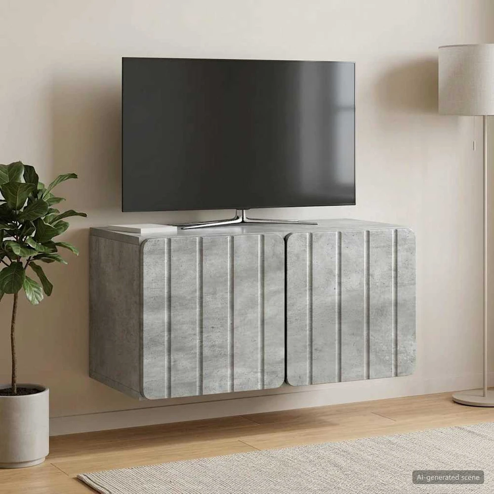 TV staliukas Sieninė TV spintelė 59,5 x 31 x 30 cm Betono pilka