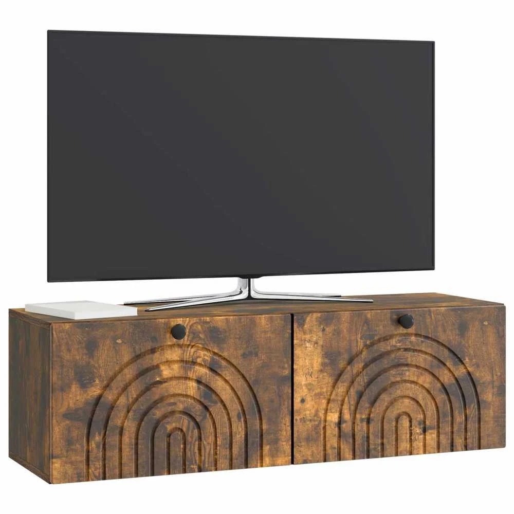 TV staliukas Sieninė TV spintelė Dūminio ąžuolo 98 x 31 x 30 cm