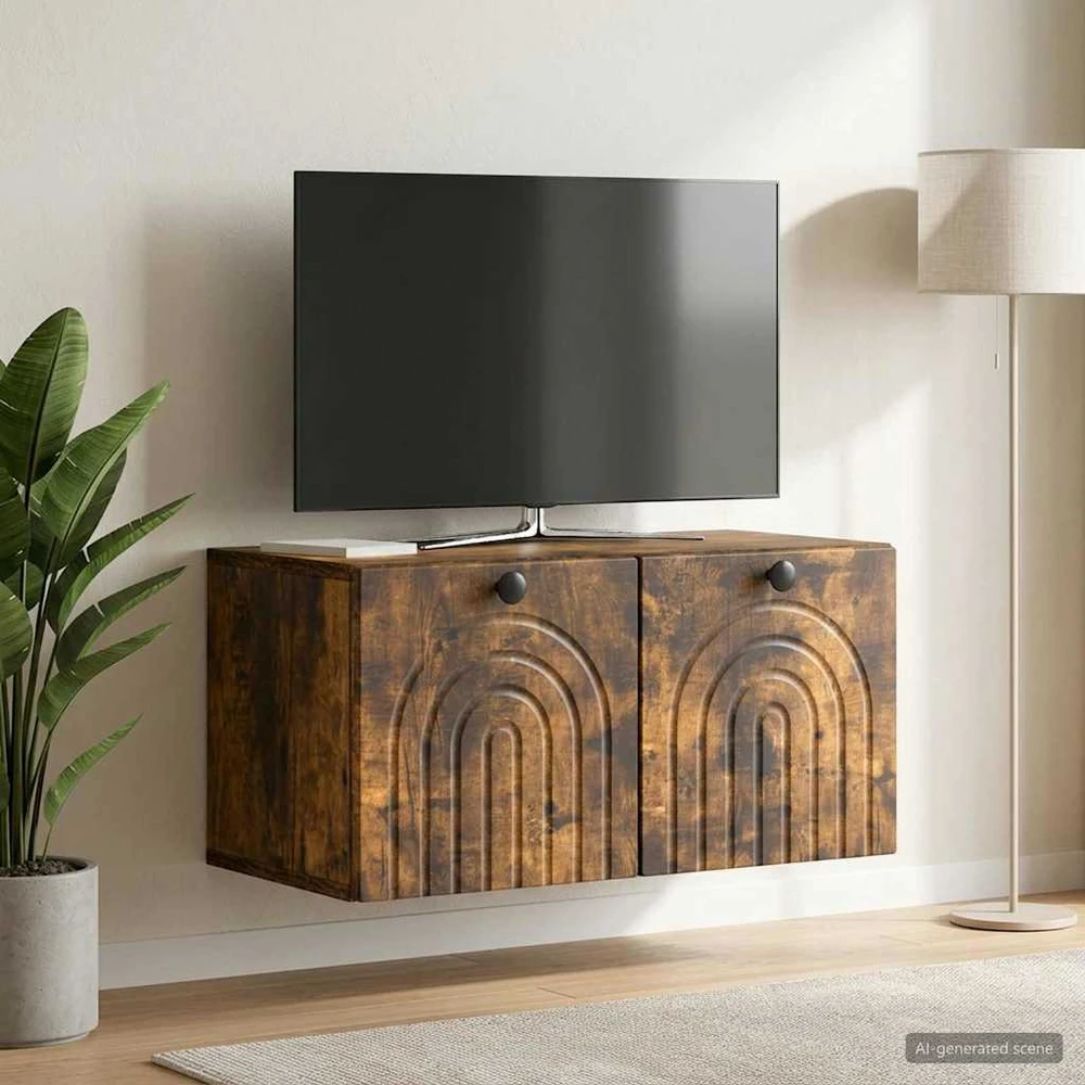 TV staliukas Sieninė TV spintelė Dūminio ąžuolo 59,5 x 31 x 30 cm