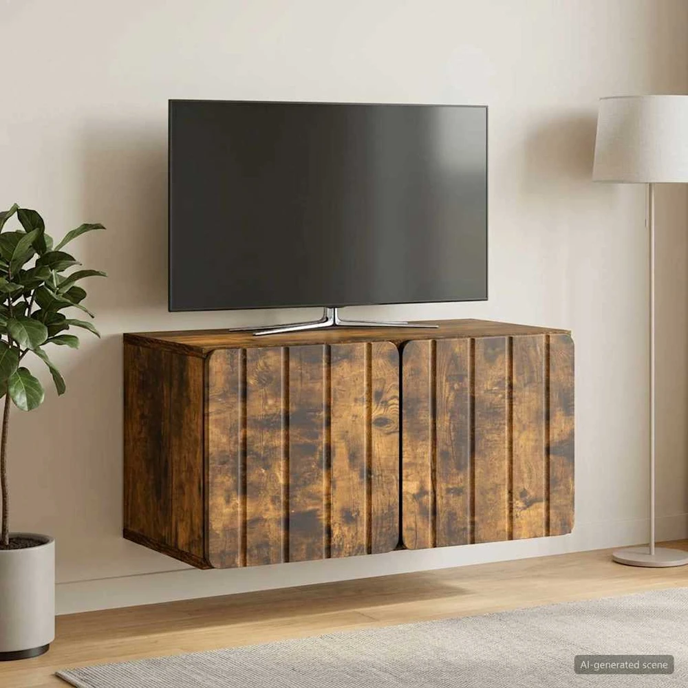 TV staliukas Sieninė TV spintelė 59,5 x 31 x 30 cm Dūminio ąžuolo