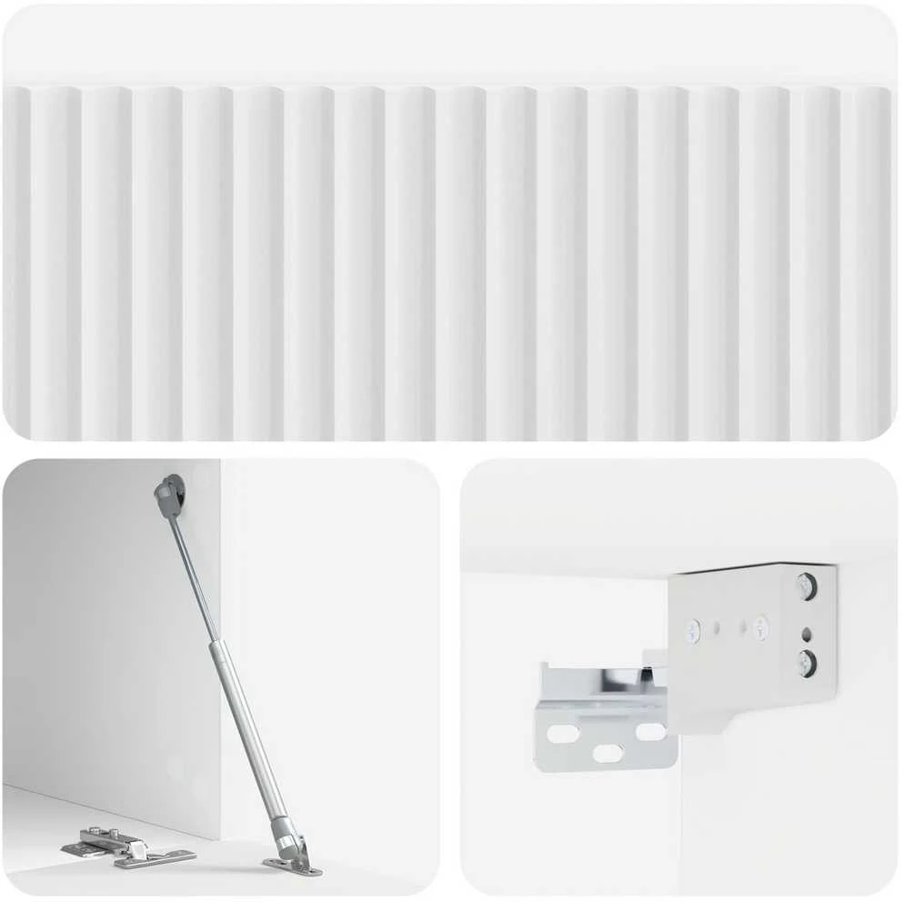 TV staliukas Sieninė TV spintelė 59,5 x 41 x 30 cm Itin blizgi balta