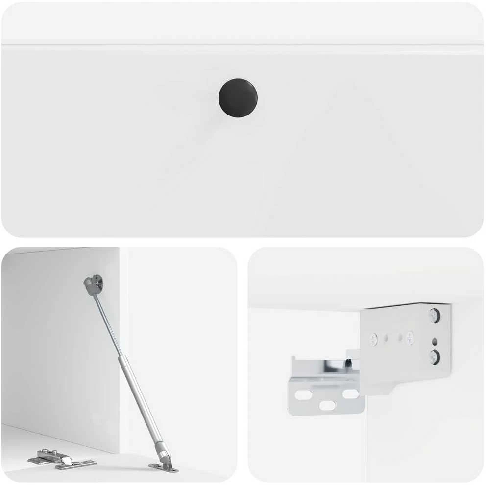 TV staliukas Sieninė TV spintelė 98 x 41 x 30 cm Itin blizgi balta
