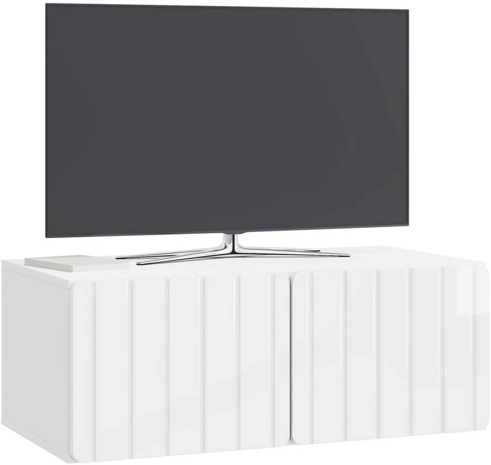 TV staliukas Sieninė TV spintelė 78,5 x 41 x 30 cm Itin blizgi balta