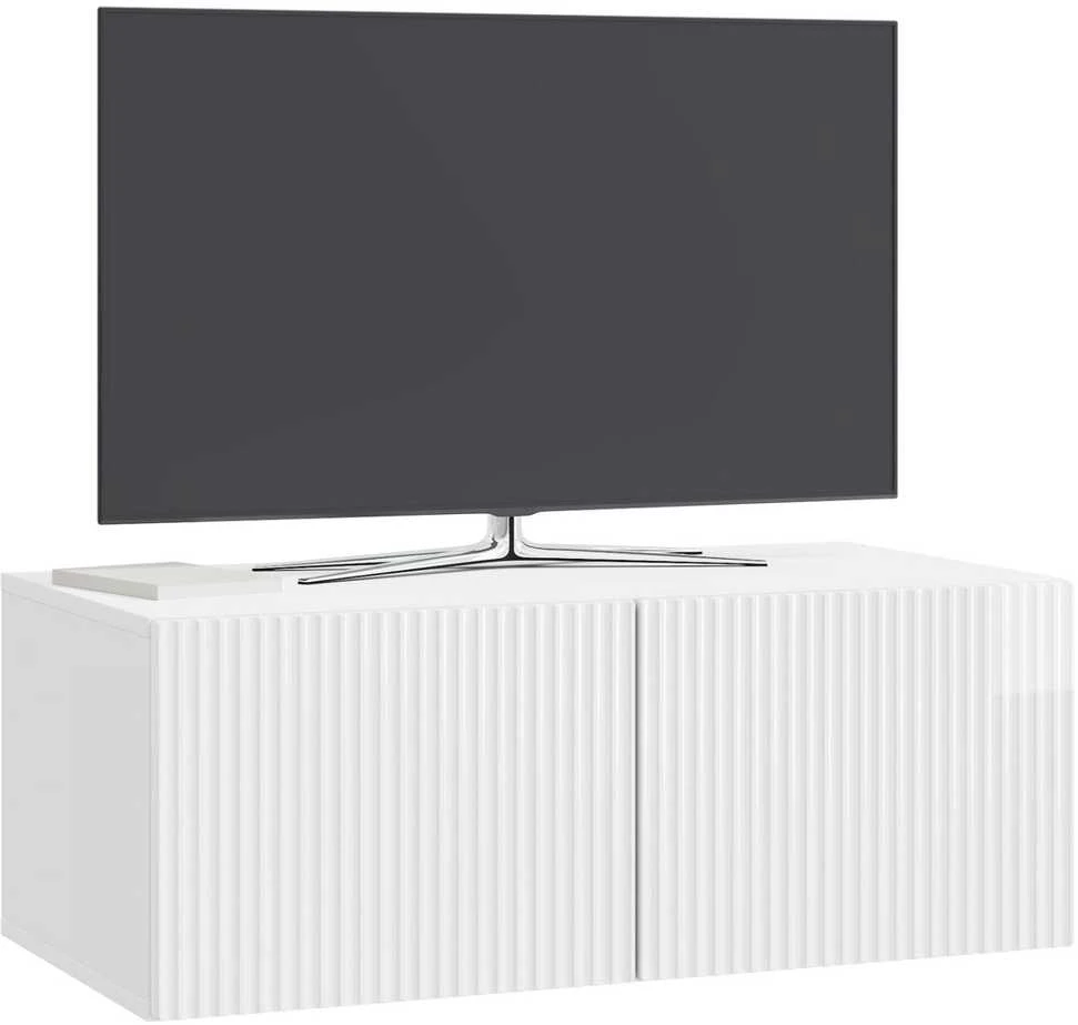 TV staliukas Sieninė TV spintelė 78,5 x 41 x 30 cm Itin blizgi balta
