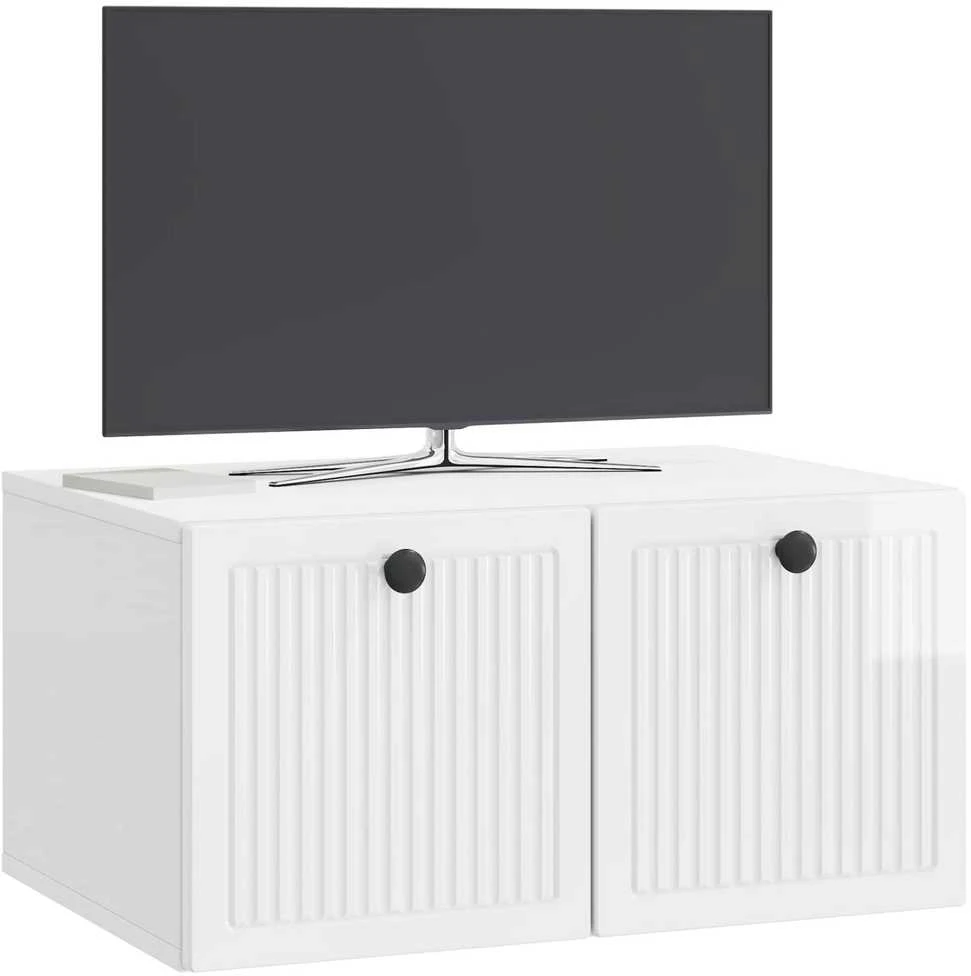 Sieninė TV spintelė Itin blizgi balta 59,5 x 41 x 30 cm