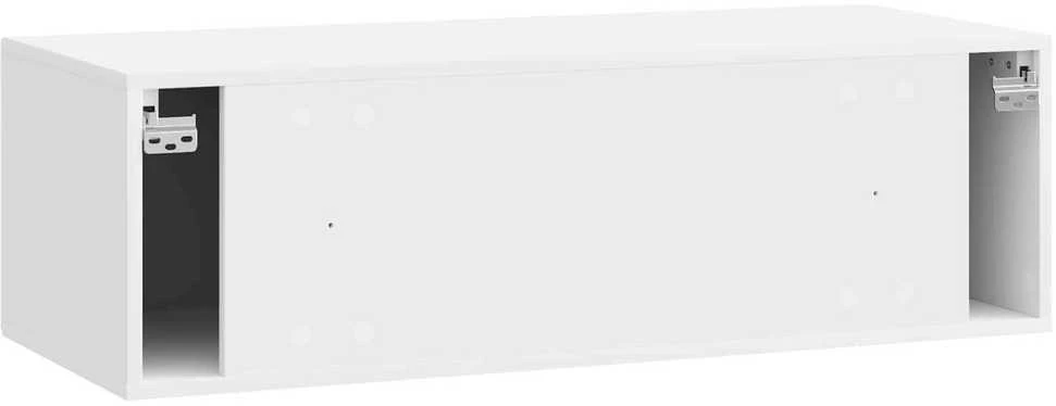 TV staliukas Sieninė TV spintelė Itin blizgi balta 98 x 41 x 30 cm
