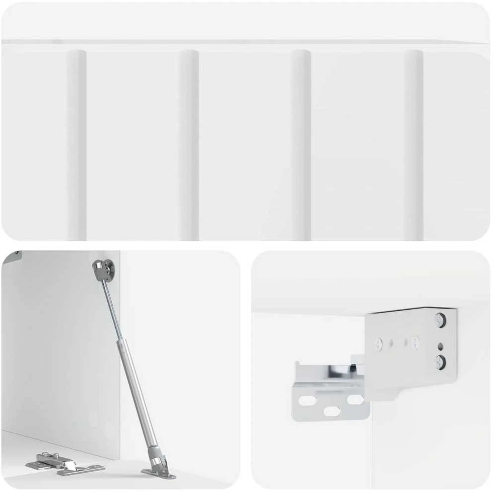 TV staliukas Sieninė TV spintelė 59,5 x 31 x 30 cm Itin blizgi balta