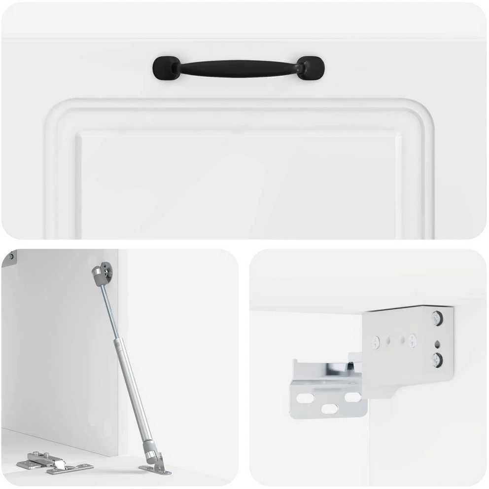 TV staliukas Sieninė TV spintelė Itin blizgi balta 78,5 x 31 x 30 cm