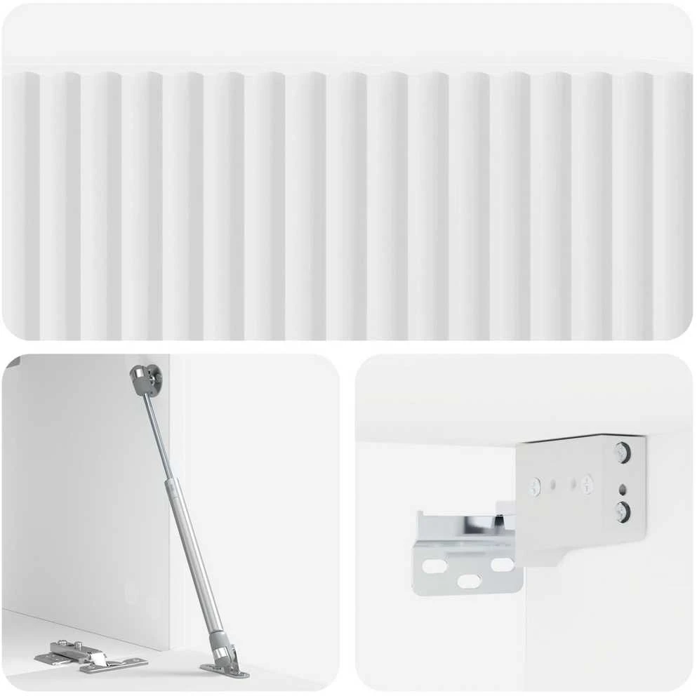 TV staliukas Sieninė TV spintelė 59,5 x 31 x 30 cm Itin blizgi balta