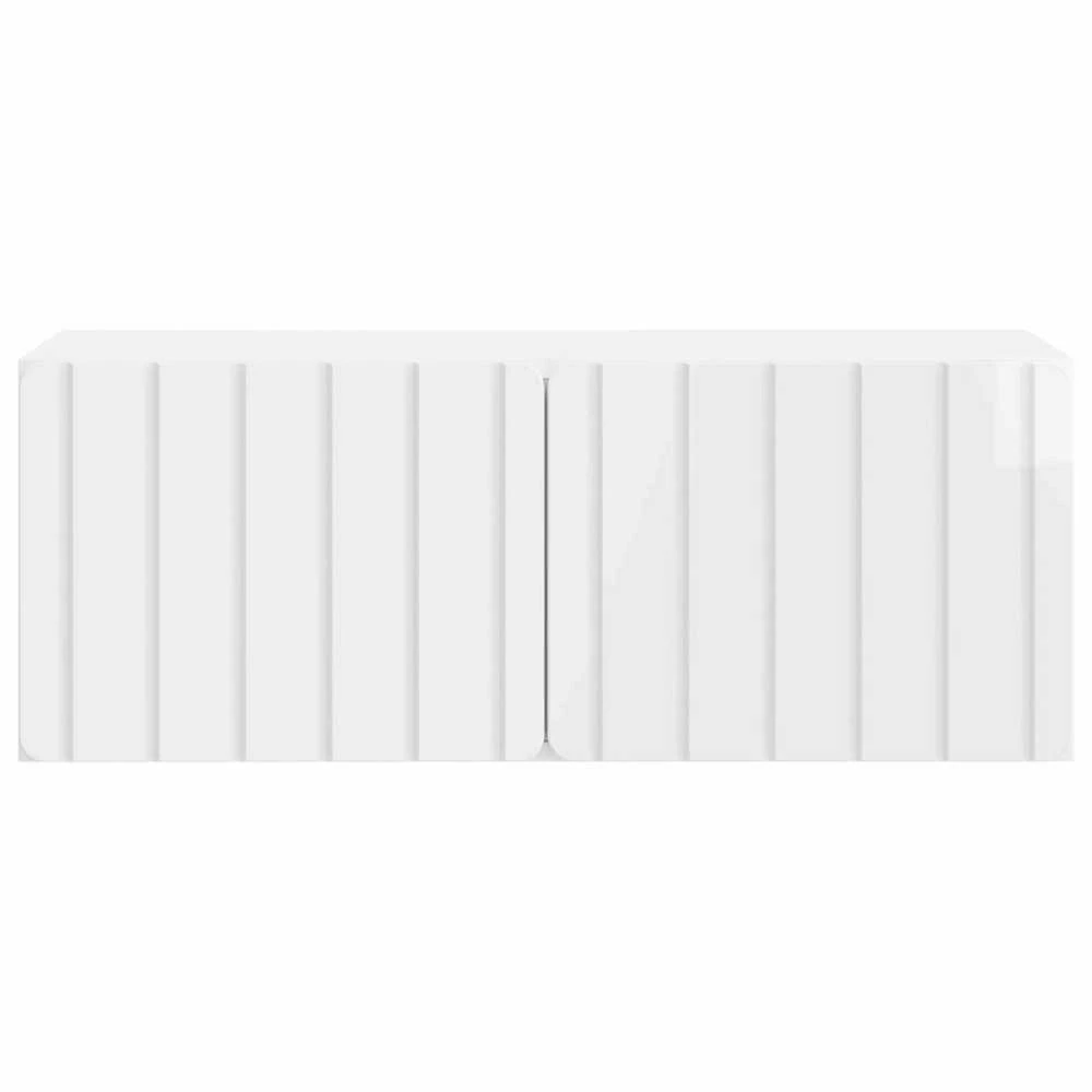 TV staliukas Sieninė TV spintelė 78,5 x 31 x 30 cm Itin blizgi balta