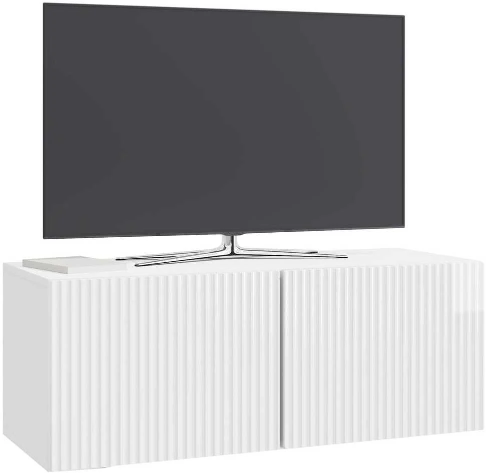 TV staliukas Sieninė TV spintelė 78,5 x 31 x 30 cm Itin blizgi balta