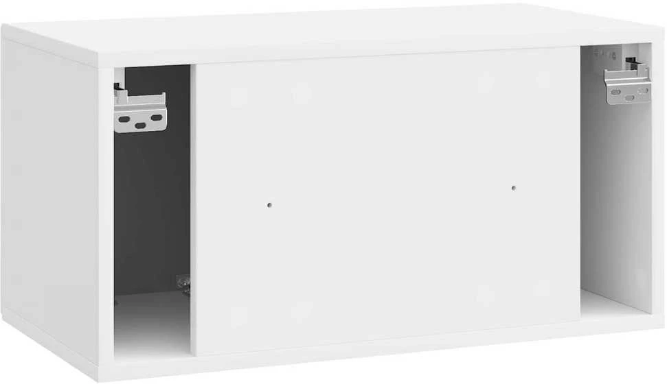 TV staliukas Sieninė TV spintelė Itin blizgi balta 59,5 x 31 x 30 cm