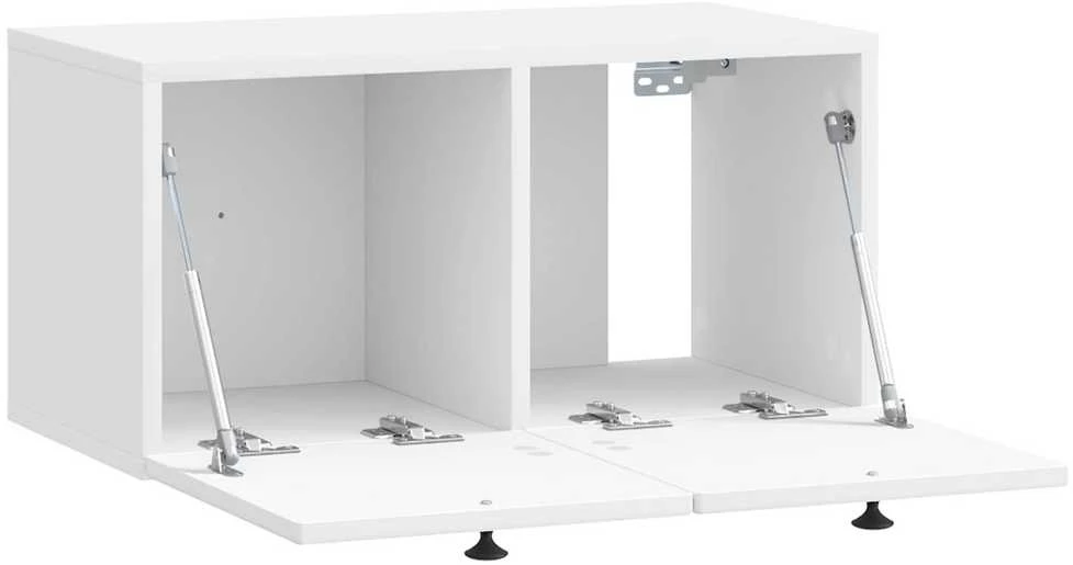 TV staliukas Sieninė TV spintelė Itin blizgi balta 59,5 x 31 x 30 cm