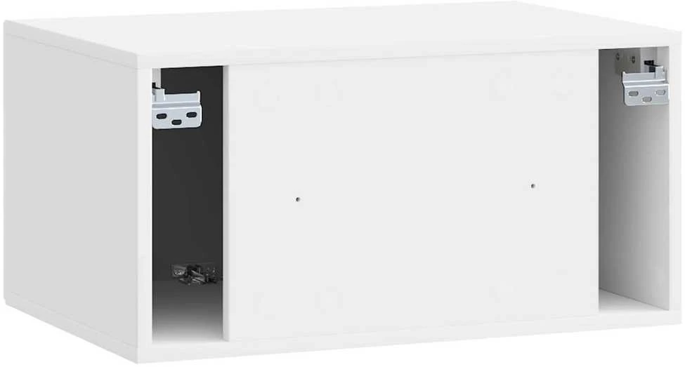TV staliukas Sieninė TV spintelė Itin blizgi balta 59,5 x 41 x 30 cm