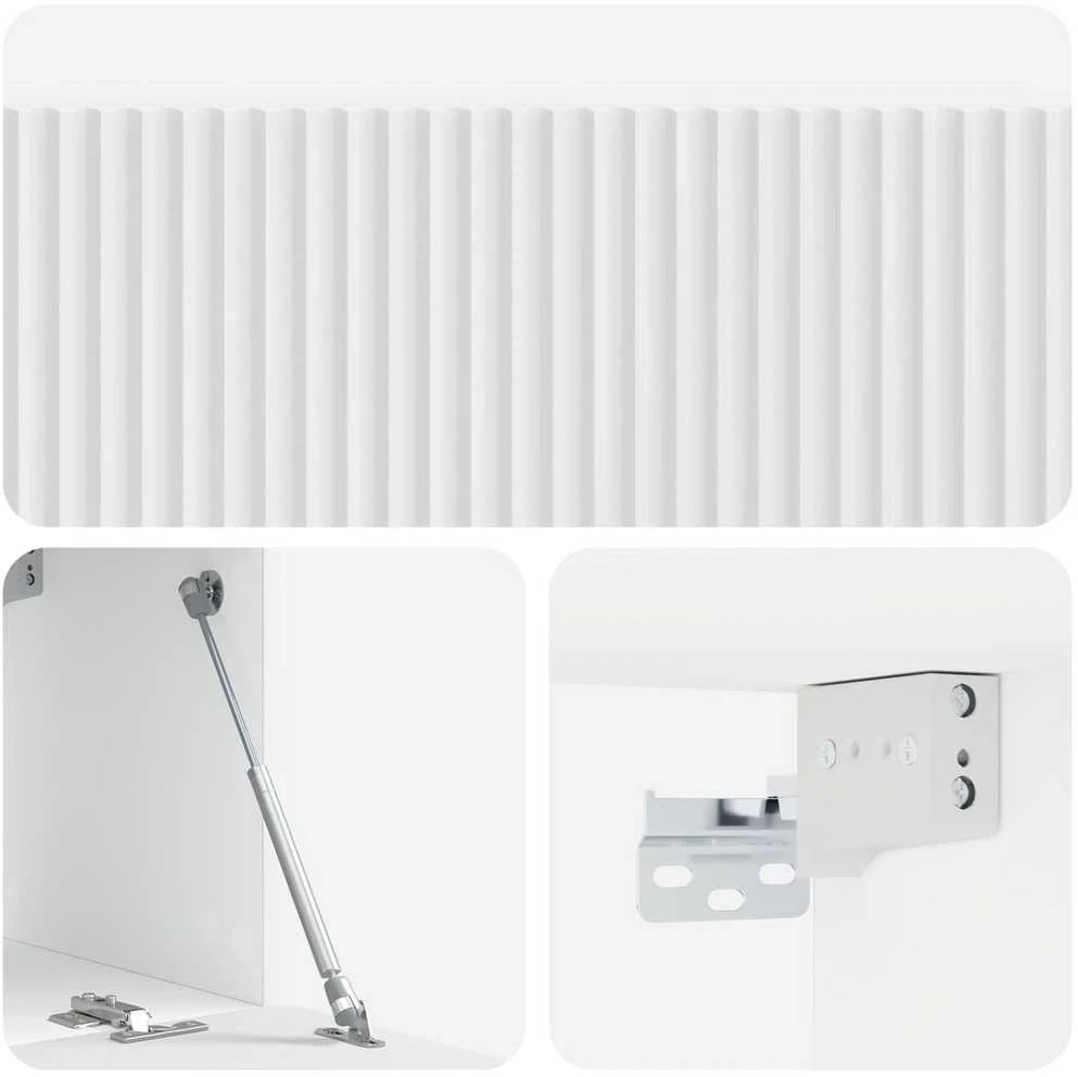 TV staliukas Sieninė TV spintelė 98 x 31 x 30 cm Itin blizgi balta