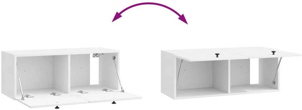 TV staliukas Sieninė TV spintelė 78,5 x 31 x 30 cm Itin blizgi balta