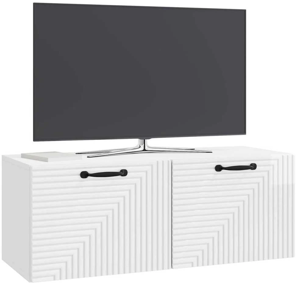 Sieninė TV spintelė Itin blizgi balta 78,5 x 31 x 30 cm
