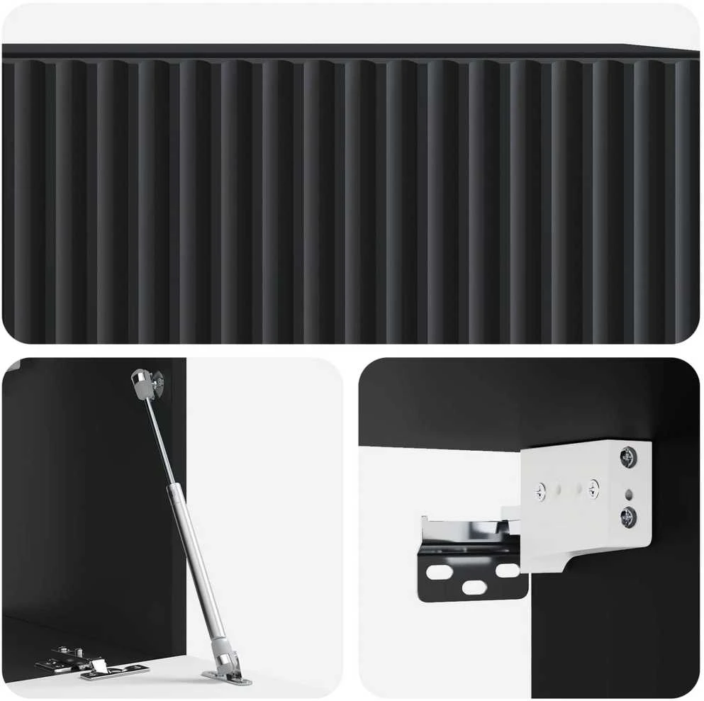 TV staliukas Sieninė TV spintelė 59,5 x 31 x 30 cm Juoda Apdirbta mediena