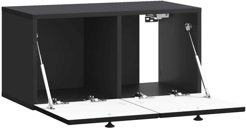 TV staliukas Sieninė TV spintelė Juoda 59,5 x 31 x 30 cm Apdirbta mediena