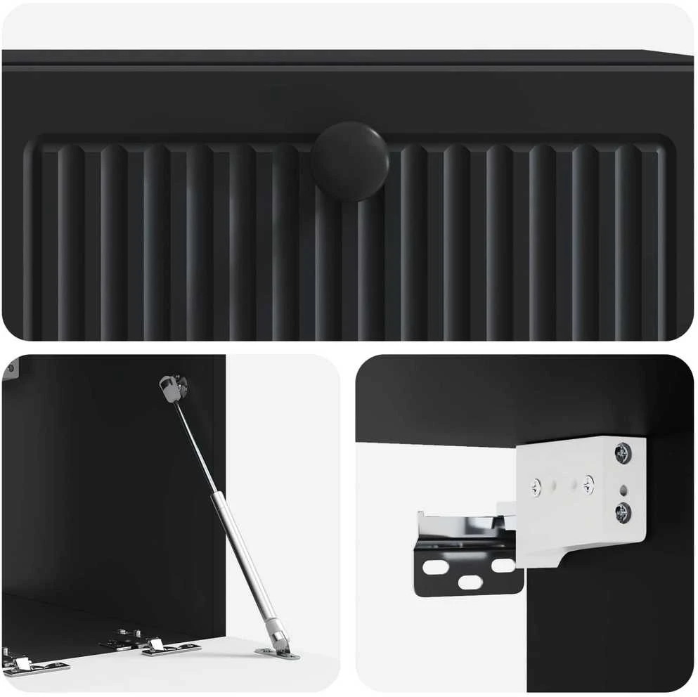 TV staliukas Sieninė TV spintelė Juoda 59,5 x 41 x 30 cm Apdirbta mediena