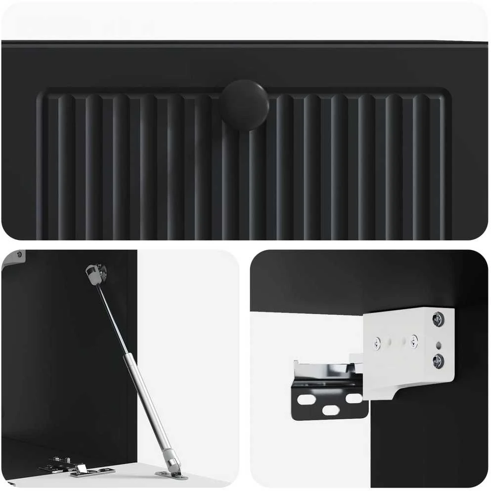 TV staliukas Sieninė TV spintelė Juoda 59,5 x 31 x 30 cm Apdirbta mediena