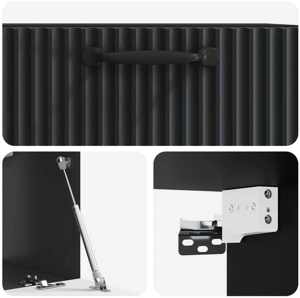 TV staliukas Sieninė TV spintelė Juoda 59,5 x 31 x 30 cm Apdirbta mediena