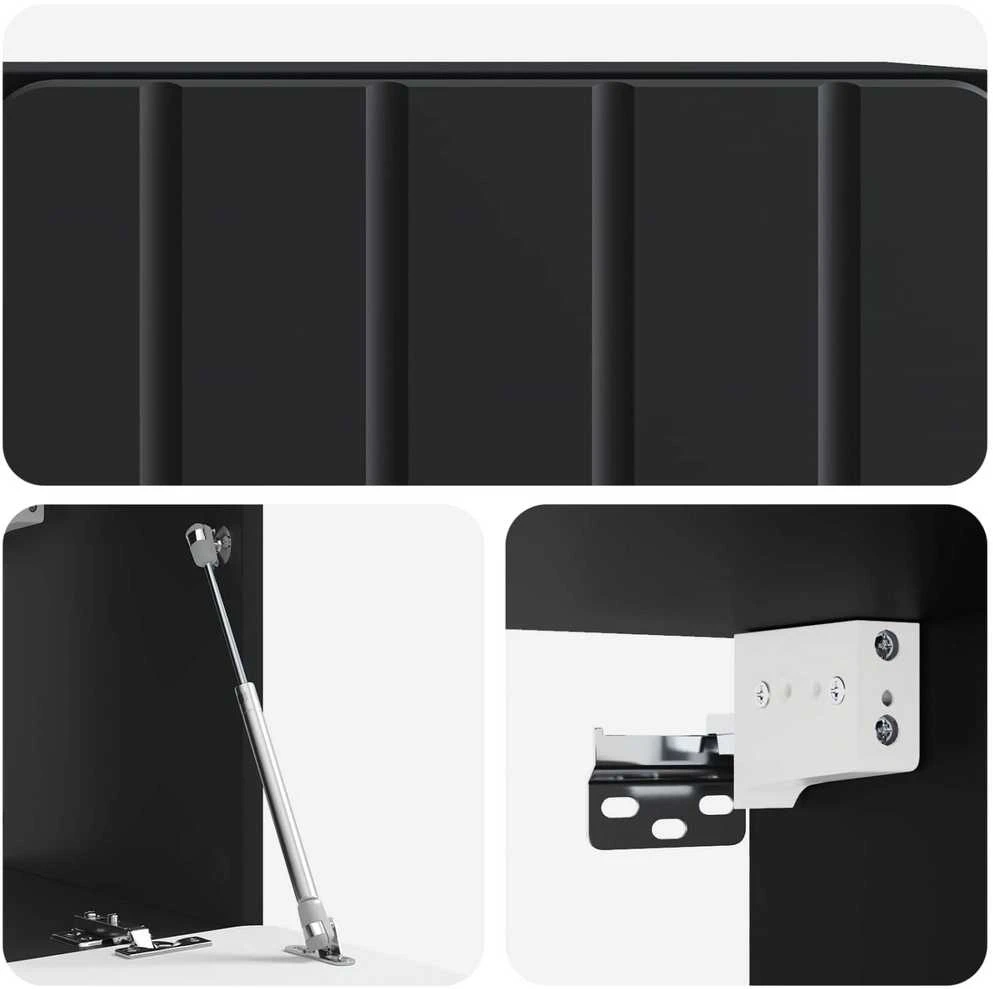 TV staliukas Sieninė TV spintelė 59,5 x 31 x 30 cm Juoda Apdirbta mediena