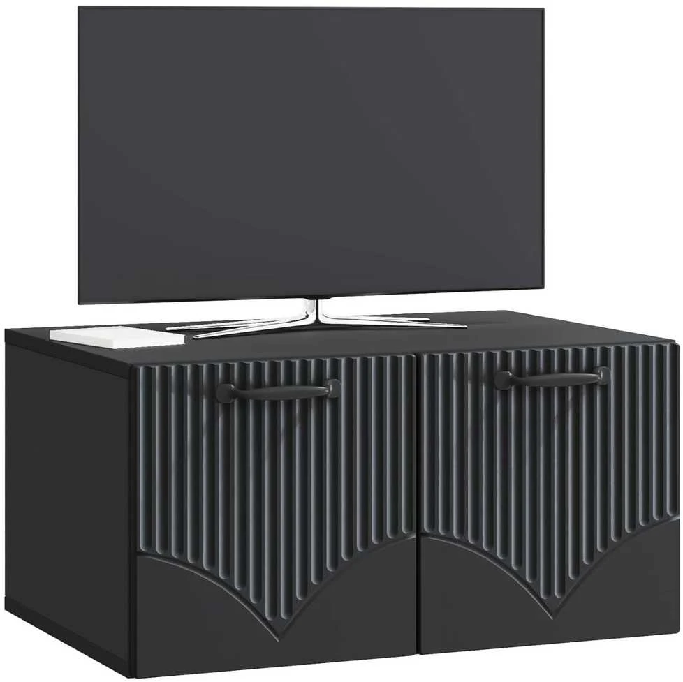 TV staliukas Sieninė TV spintelė Juoda 59,5 x 41 x 30 cm Apdirbta mediena
