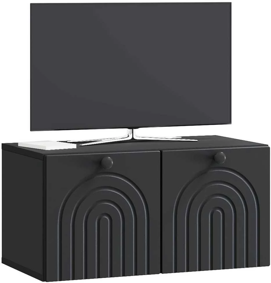 TV staliukas Sieninė TV spintelė Juoda 59,5 x 31 x 30 cm Apdirbta mediena