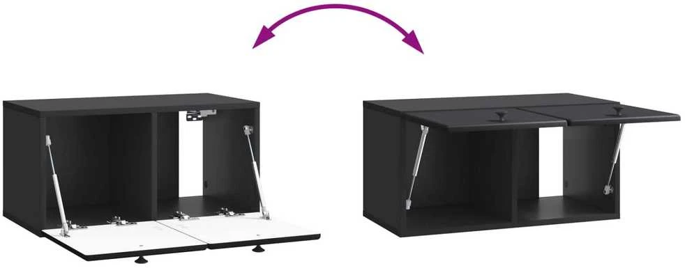 TV staliukas Sieninė TV spintelė 59,5 x 31 x 30 cm Juoda Apdirbta mediena