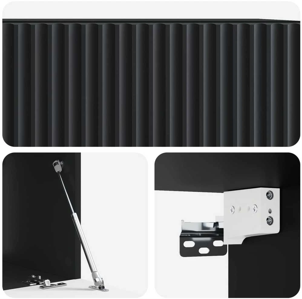 TV staliukas Sieninė TV spintelė 59,5 x 41 x 30 cm Juoda Apdirbta mediena