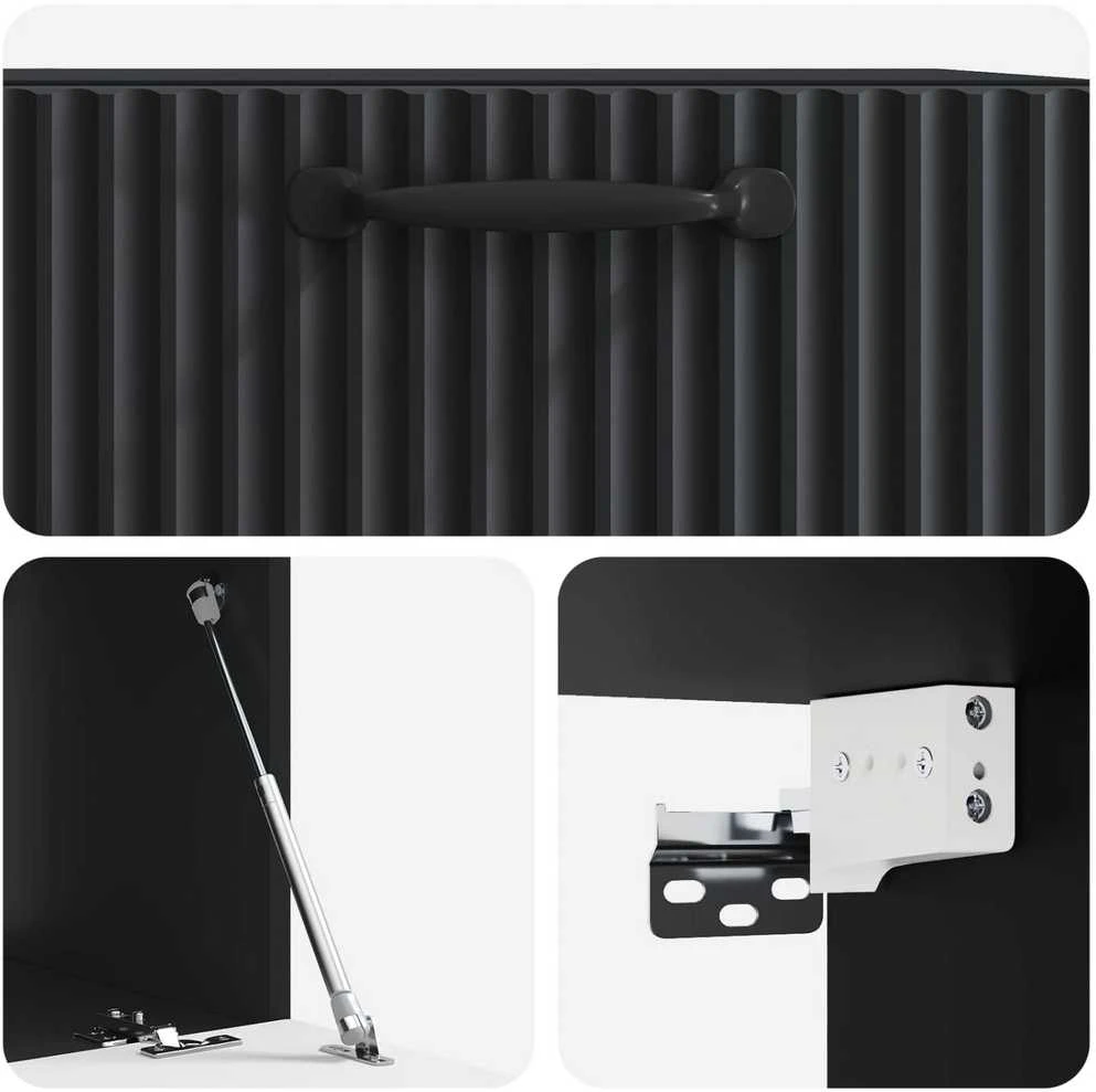 TV staliukas Sieninė TV spintelė Juoda 59,5 x 41 x 30 cm Apdirbta mediena