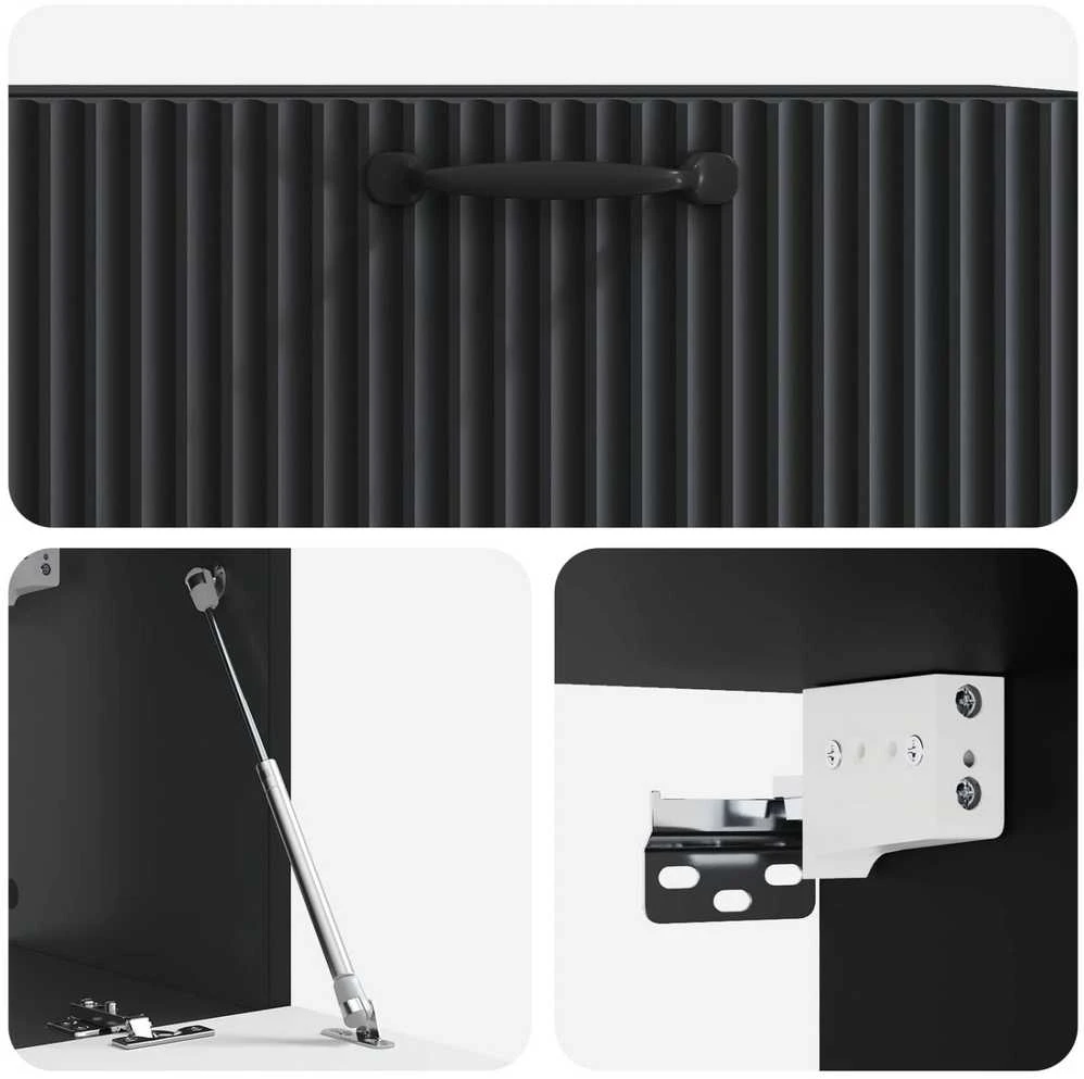 TV staliukas Sieninė TV spintelė Juoda 78,5 x 31 x 30 cm Apdirbta mediena