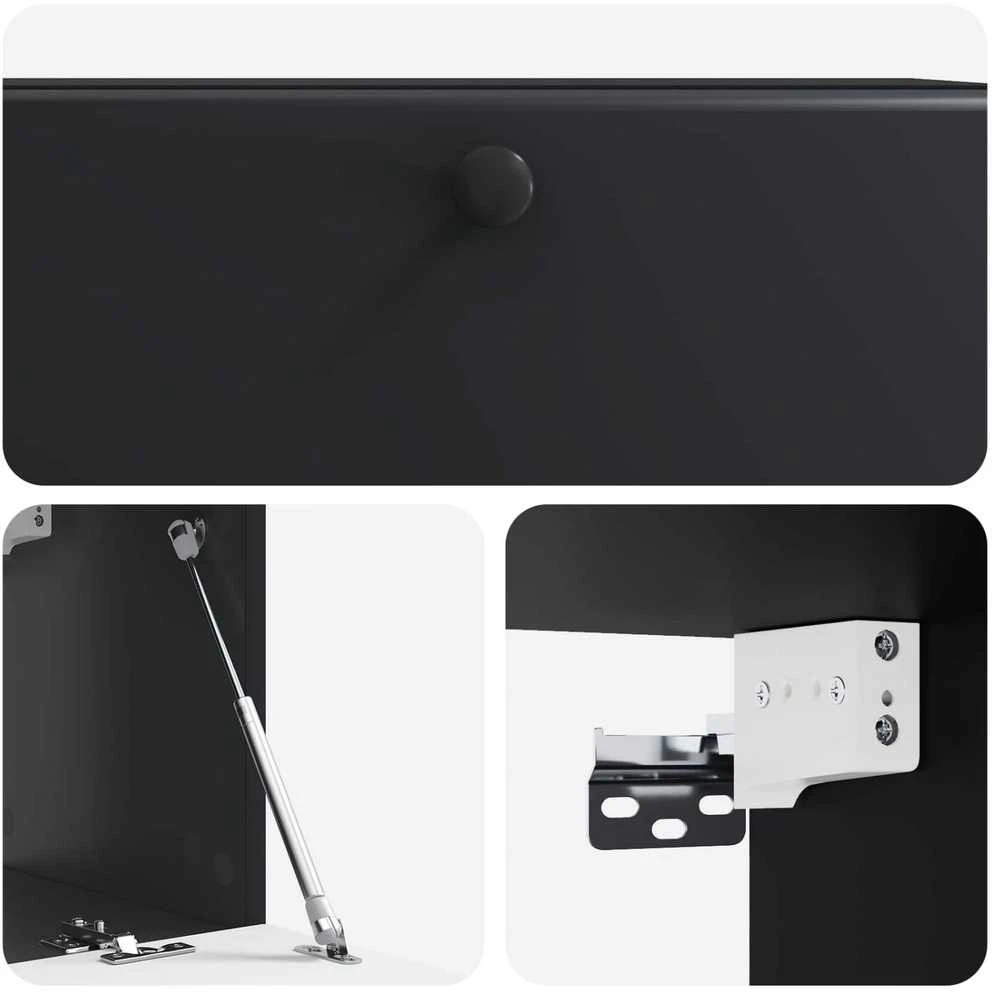 TV staliukas Sieninė TV spintelė 78,5 x 31 x 30 cm Juoda Apdirbta mediena