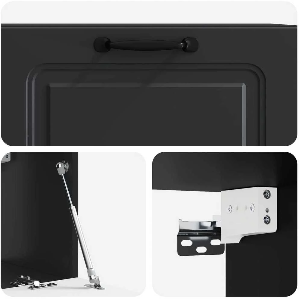 TV staliukas Sieninė TV spintelė Juoda 78,5 x 31 x 30 cm Apdirbta mediena