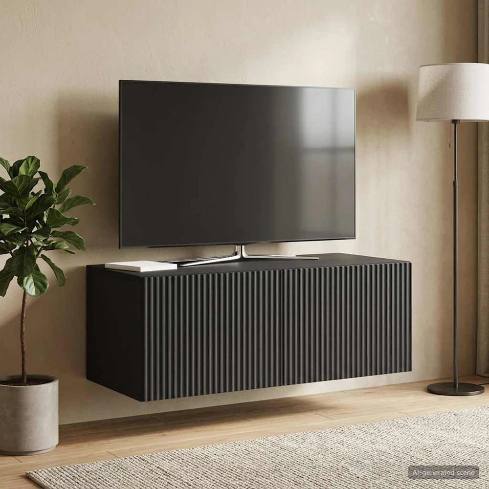 TV staliukas Sieninė TV spintelė 78,5 x 41 x 30 cm Juoda Apdirbta mediena