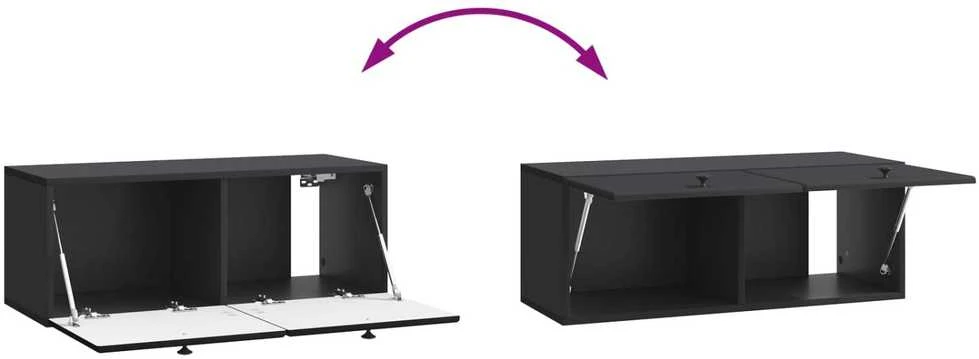 TV staliukas Sieninė TV spintelė 78,5 x 31 x 30 cm Juoda Apdirbta mediena