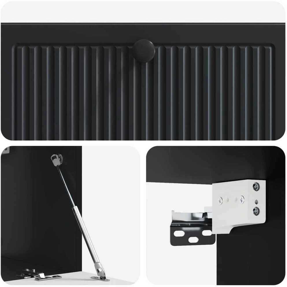 TV staliukas Sieninė TV spintelė Juoda 78,5 x 31 x 30 cm Apdirbta mediena