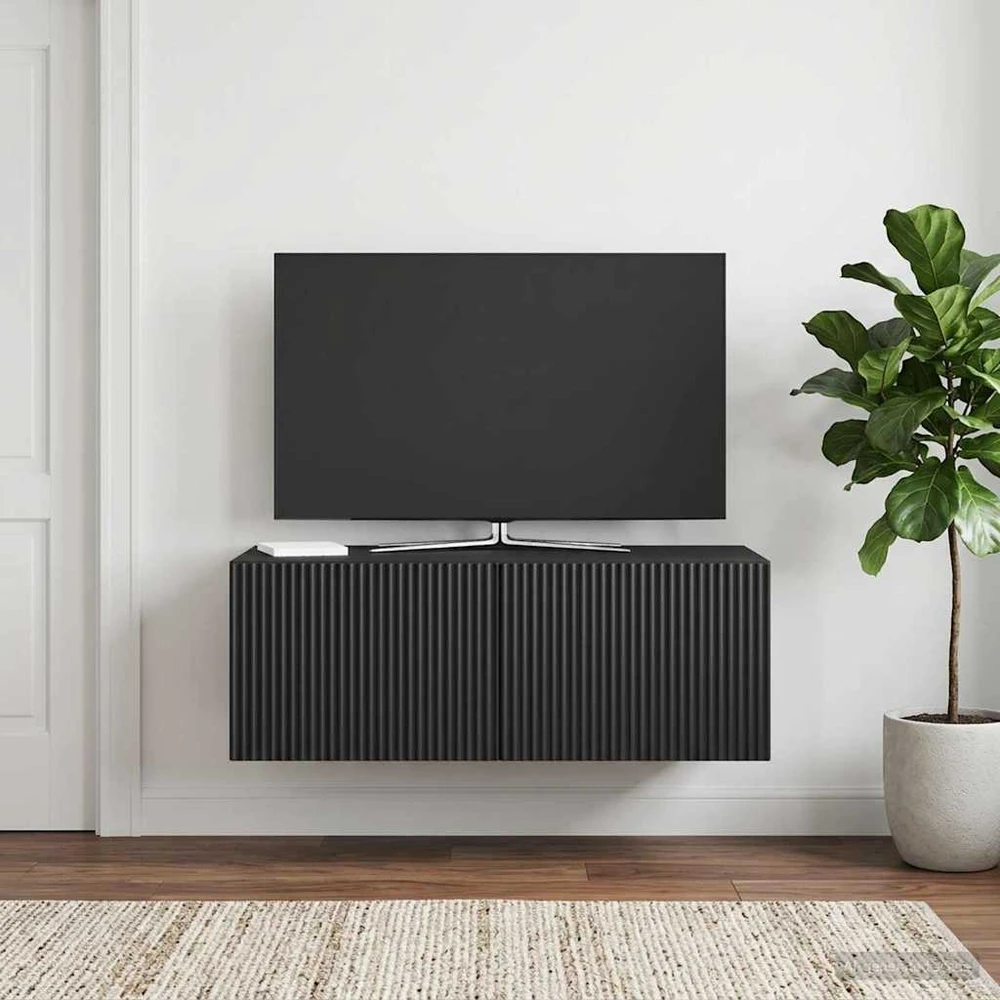 TV staliukas Sieninė TV spintelė 78,5 x 41 x 30 cm Juoda Apdirbta mediena