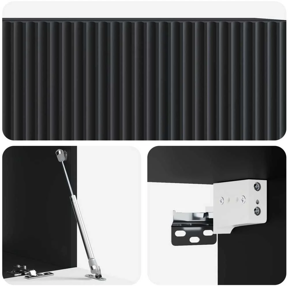 TV staliukas Sieninė TV spintelė 78,5 x 41 x 30 cm Juoda Apdirbta mediena