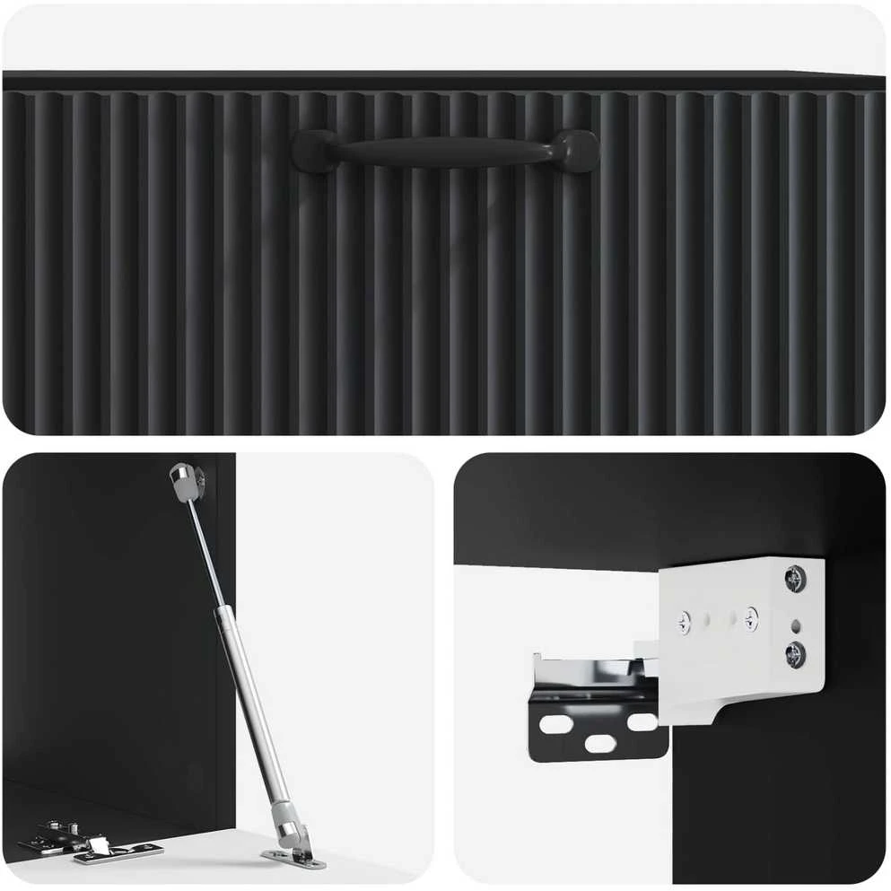TV staliukas Sieninė TV spintelė Juoda 78,5 x 41 x 30 cm Apdirbta mediena
