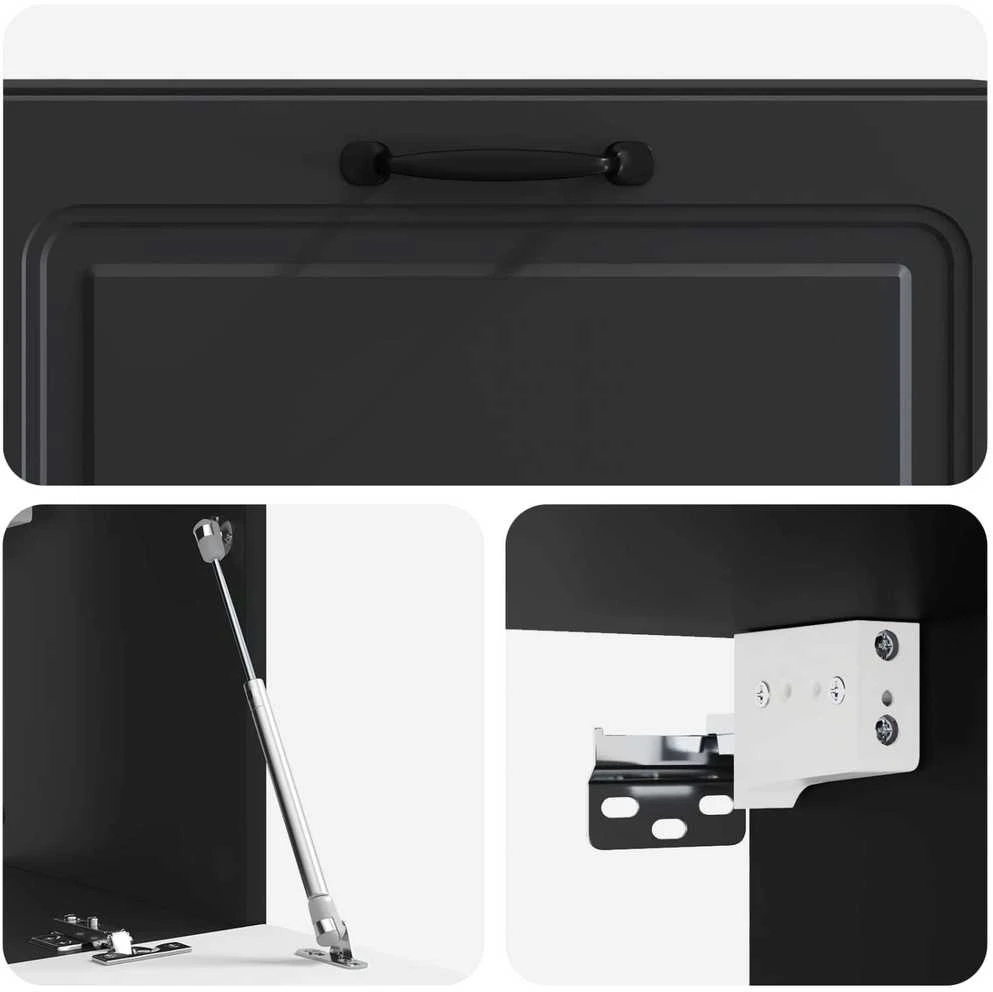 TV staliukas Sieninė TV spintelė Juoda 98 x 31 x 30 cm Apdirbta mediena